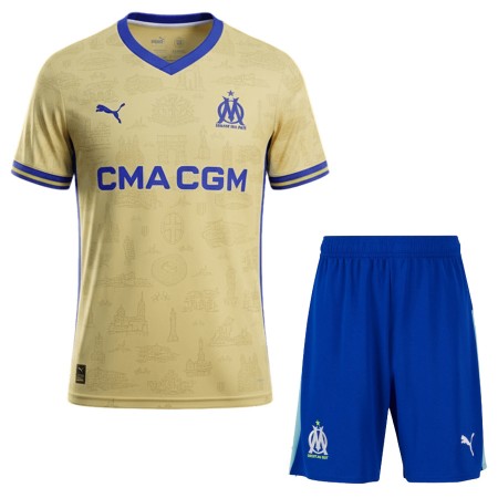Jalkapallo Pelipaidat/Peliasut Olympique de Marseille Lasten Neljäspelipaita 2025-26
